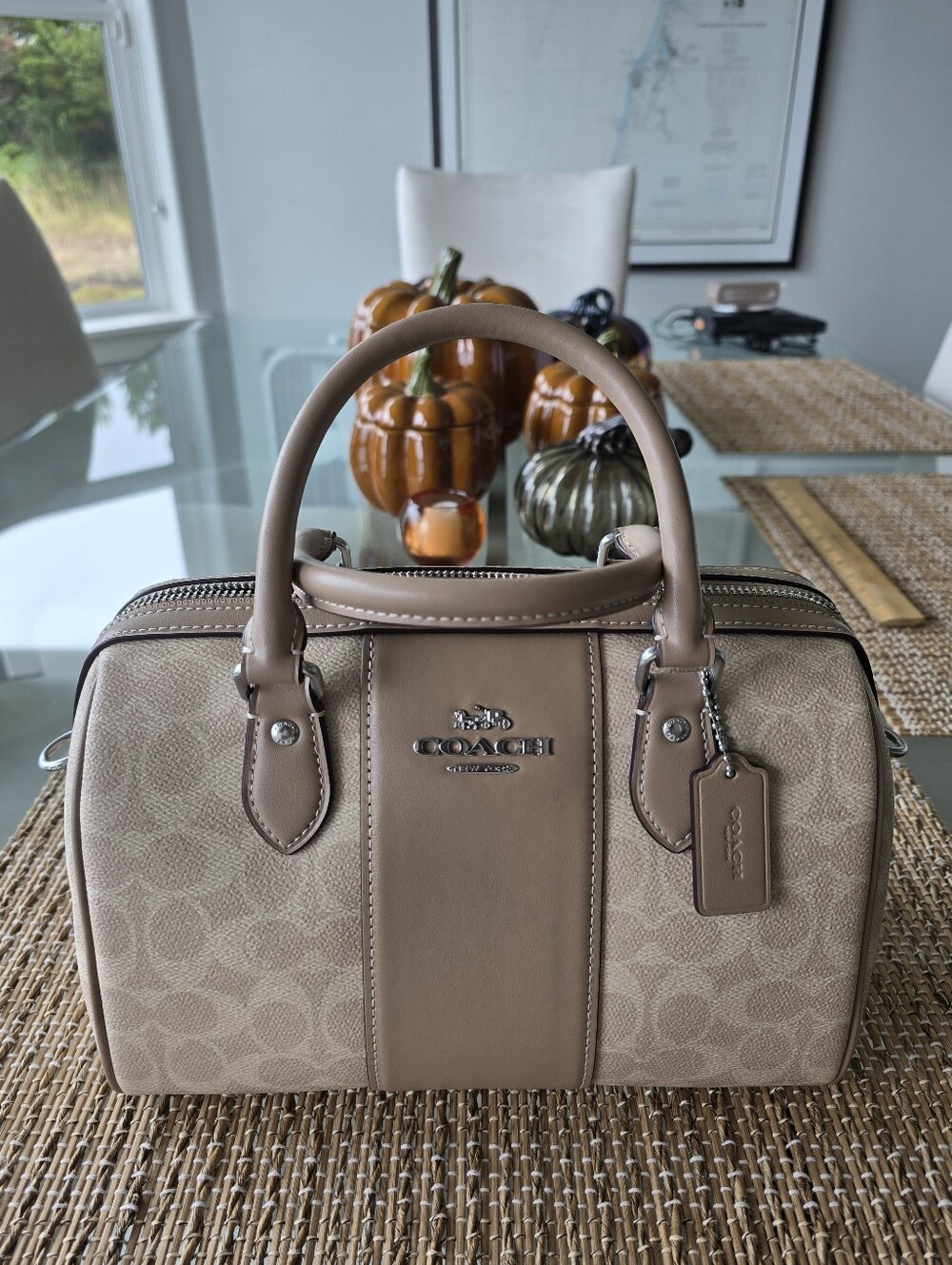 Coach Rowan Satchel Model CW376 Sand/Taupe Zip Top. NWT. - Picture 9 of 13